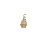 Charms doré lemon quartz ovale entourée d'un fil doré