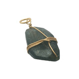 Charms doré labradorite ovale facettée entourée d'un fil doré