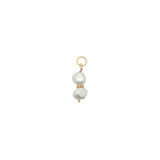 Charms doré duo de perle de culture avec couronne dorée