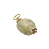 Charms doré quartz citron avec couronnes dorées
