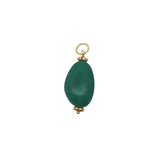 Charms doré onyx verte et couronnes dorées