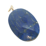 Charms doré lapis lazulis ovale avec fil doré