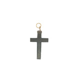 Charms doré croix striée en quartz fumé