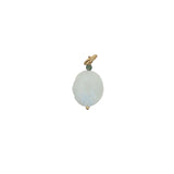 Charms doré pierre de lune ovale et petite tourmaline verte