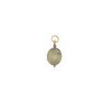 Charms doré quartz citron ovale et petite tourmaline rose