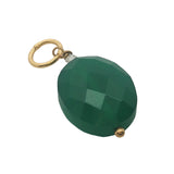 Charms doré onyx verte ovale et petite tourmaline verte