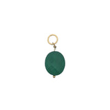 Charms doré onyx verte ovale et petite tourmaline verte