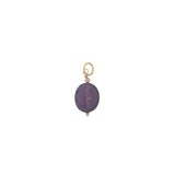 Charms doré améthyste ovale et petite tourmaline rose