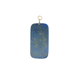 Charms doré plaque rectangulaire en lapis lazulis
