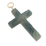 Charms doré croix striée en labradorite