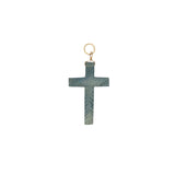 Charms doré croix striée en labradorite