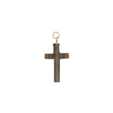 Charms doré croix striée en oeil de tigre