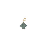 Charms doré trèfle labradorite 10 mm