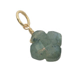 Charms doré trèfle labradorite 10 mm