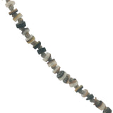 Collier doré disques de coquillages teintés et noeuds beiges 64 cm