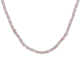Collier doré en quartz rose taillé en tubes 60 cm