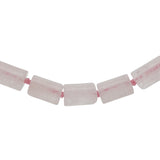 Collier doré en quartz rose taillé en tubes 60 cm