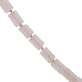 Collier doré en quartz rose taillé en tubes 60 cm