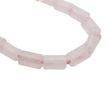Collier doré en quartz rose taillé en tubes 60 cm