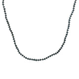 Collier doré perles noires avec noeuds noirs et dorés 64 cm
