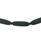 Collier doré perles ovales en bois marron foncé 64 cm