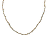 Collier doré perle en os et couronnes dorées 75 cm