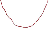 Collier doré avec perles Miyuki rouges et roses 38 cm