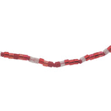 Collier doré avec perles Miyuki rouges et roses 38 cm