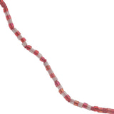 Collier doré avec perles Miyuki rouges et roses 38 cm