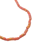 Collier doré avec perles Miyuki oranges 42 cm