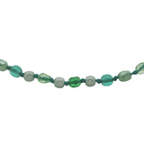 Collier doré mix de perles vertes et noeuds verts 75 cm