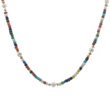 Collier doré perles et poissons colorés avec perles de culture 90 cm