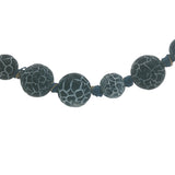 Collier doré perles marbrées bleu marine 64 cm