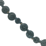 Collier doré perles marbrées bleu marine 64 cm