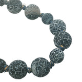 Collier doré perles marbrées bleu marine 64 cm