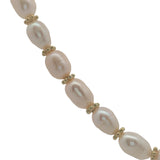 Collier doré perles de culture et couronnes dorées 50 cm