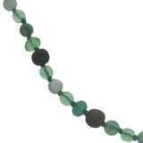 Collier doré perles vertes et en bois avec noeuds verts 75 cm