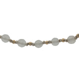 Collier doré perles blanches givrées et perles dorées 42 cm