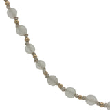 Collier doré perles blanches givrées et perles dorées 42 cm