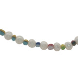 Collier doré perles de culture et perles multicolores 42 cm