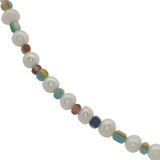 Collier doré perles de culture et perles multicolores 42 cm