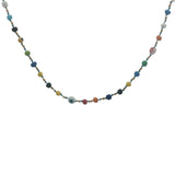 Collier doré perles multicolores, dorées et perles de culture 50 cm
