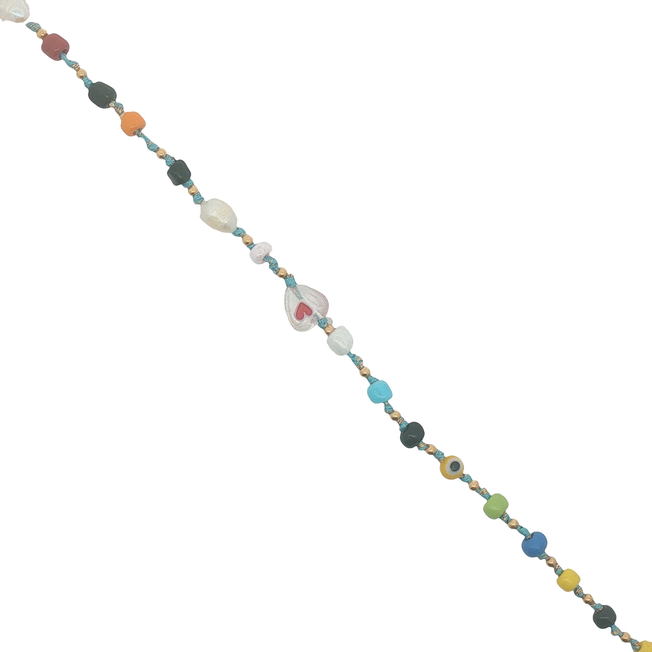 Collier doré perles multicolores, dorées et perles de culture 50 cm