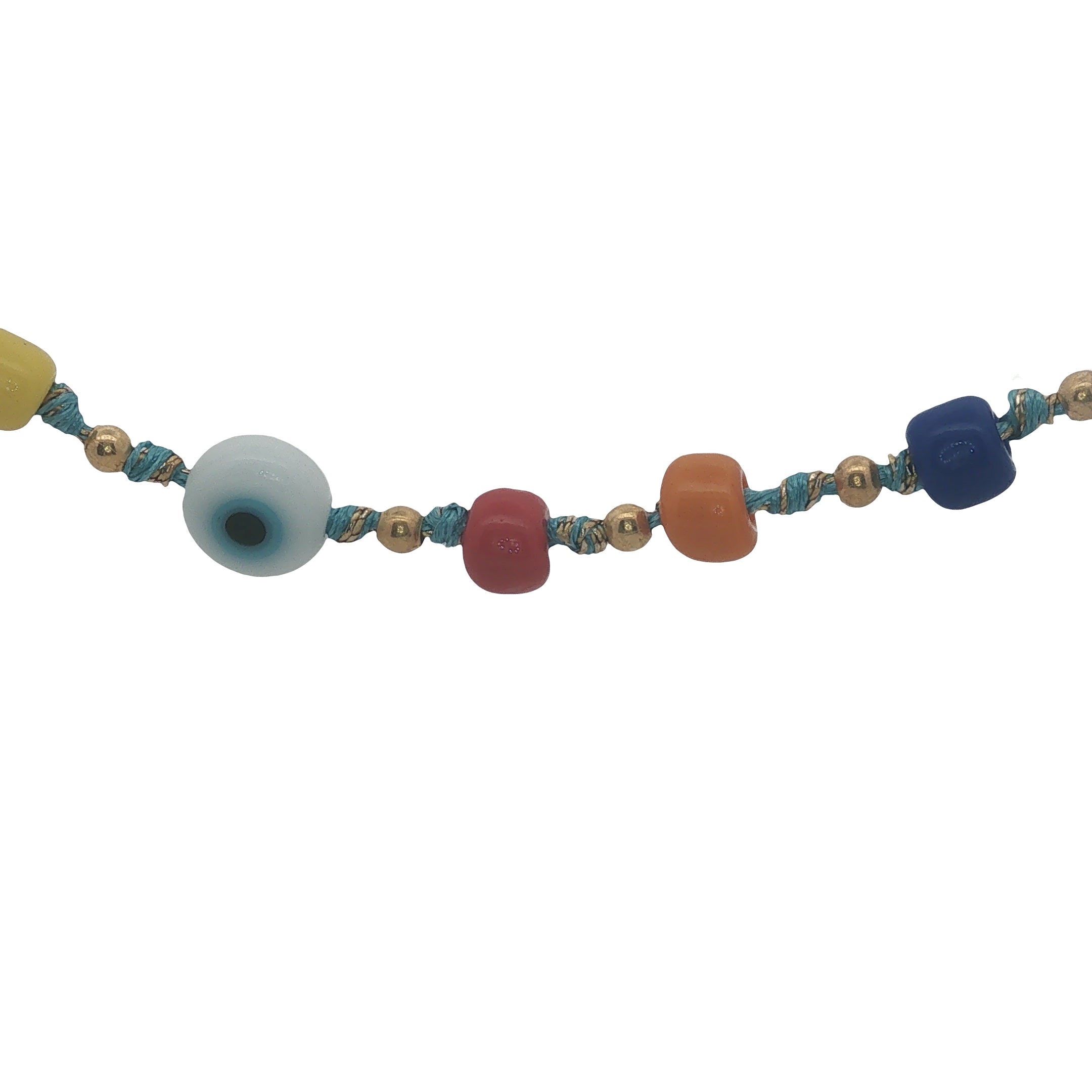 Collier doré perles multicolores, dorées et perles de culture 50 cm