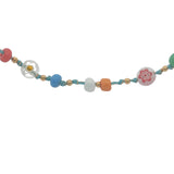 Collier doré perles multicolores, dorées et perles de culture 50 cm