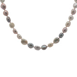 Collier doré perles de culture et noeuds beiges 50 cm