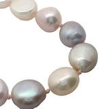 Collier doré perles de culture et noeuds beiges 50 cm