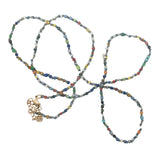 Collier doré mini perles multicolores 64 cm