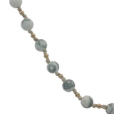 Collier doré perles blanches marbrées et perles dorées 42 cm