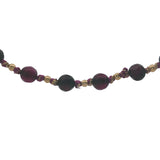 Collier doré perles violines et dorées avec noeuds violets 42 cm